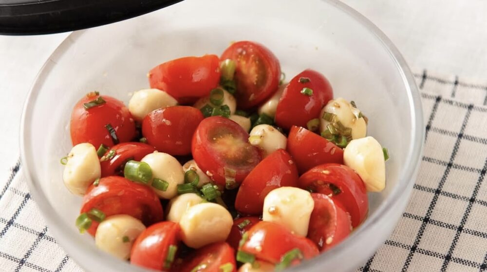 　【時短！簡単！✨おつまみモッツァレラとミニトマトのごま油漬け🍅】