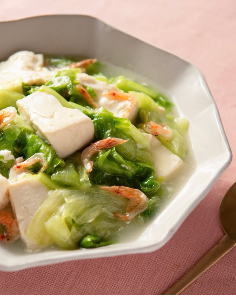 【包丁不要❗️レタスとちぎり豆腐のとろとろ煮】
