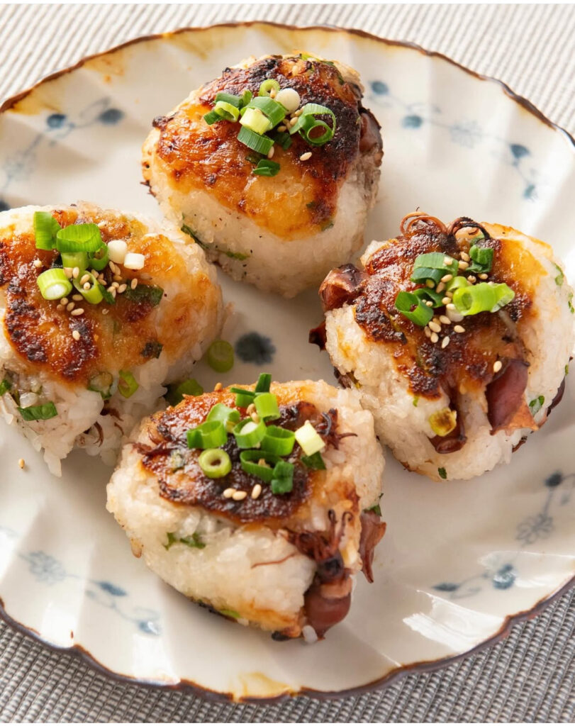 【ホタルイカのねぎ味噌焼きおにぎり🍙】