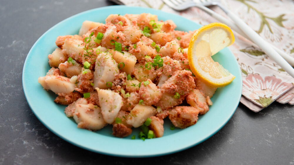 ホタテの食べ方大正解！！ホタテとじゃがいものたらこバター炒め　