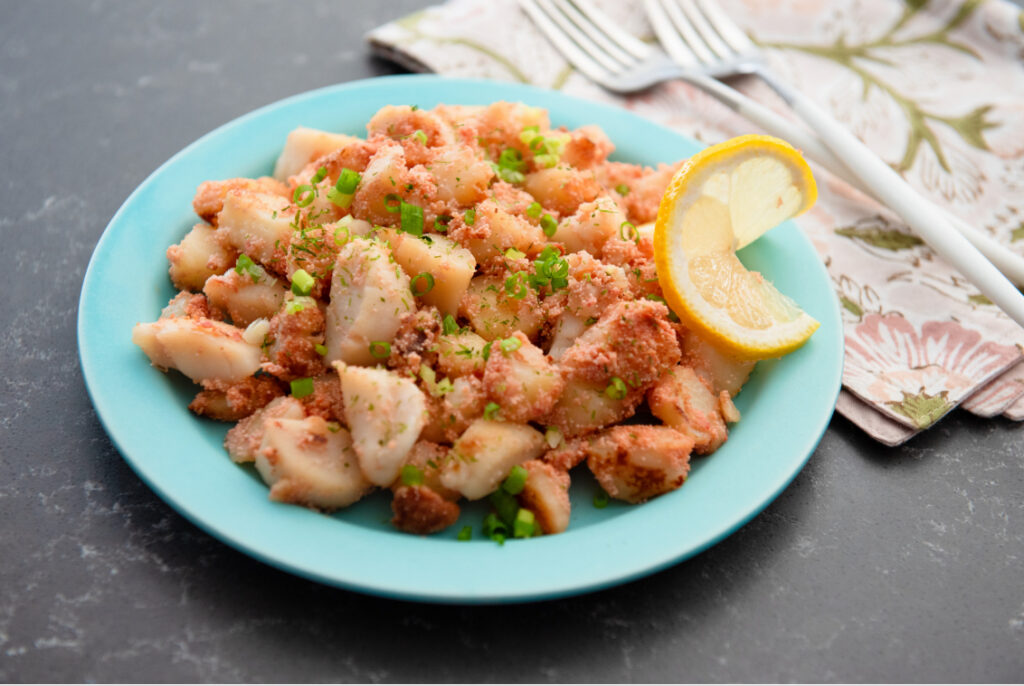 ホタテの食べ方大正解！！ホタテとじゃがいものたらこバター炒め　