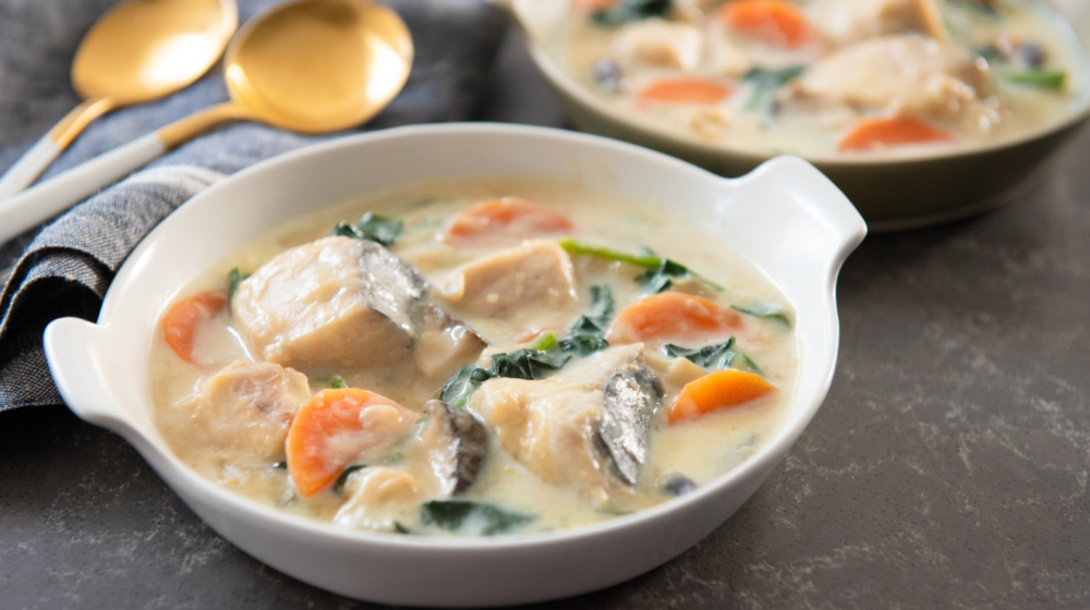 バター不使用🧈優しい味わい【甘酒×豆乳のまろやかお魚シチュー】