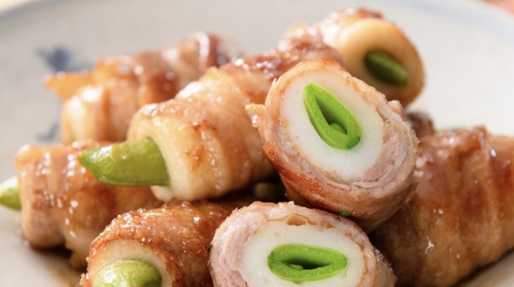 ちくわはこう食べる。想像を超えた美味しさ【ちくわとスナップエンドウの肉巻き照り焼き】お弁当にも◎