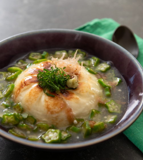 市販の肉まん大変身⁉️【オクラ梅あんかけの焼き肉まん】